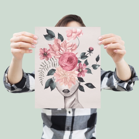 Abstract Floral Woman Wall Art Print Poster Unframed - Picture 7 of 17